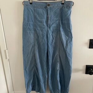 Light Blue Pilcro and the Letterpress Wide-Leg Denim Pants Size 30